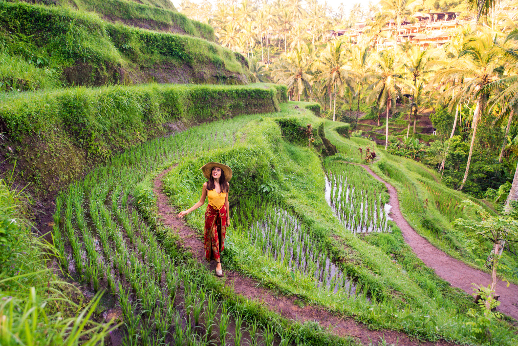 Woman at Tegalalang rice terrace in Bali